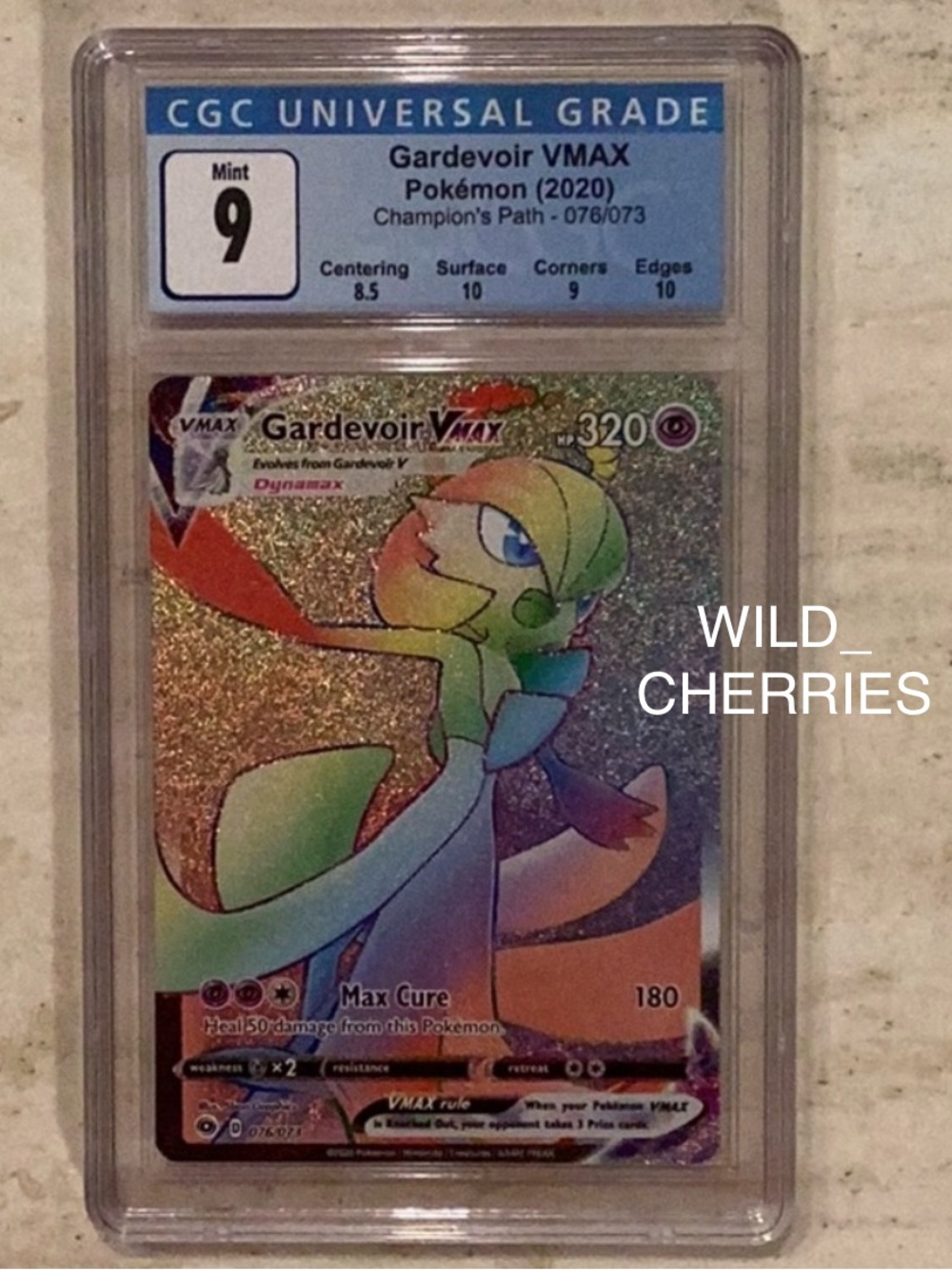 Pokemon Gardevoir Vmax 076/073 Champions Path 2020 Rainbow Rare SWSH CGC 9 #076
